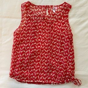 Red Bird Blouse size small